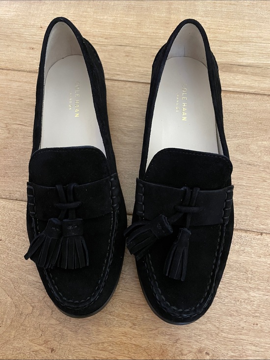 Cole Haan Shoes - Cole Haan Black Suede Tassel Penny Loafers